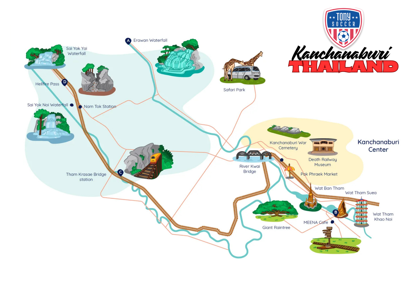 "Welcome to Kanchanaburi – where we kick off the day with a game of soccer… and explore some of Thailand’s hidden gems!"